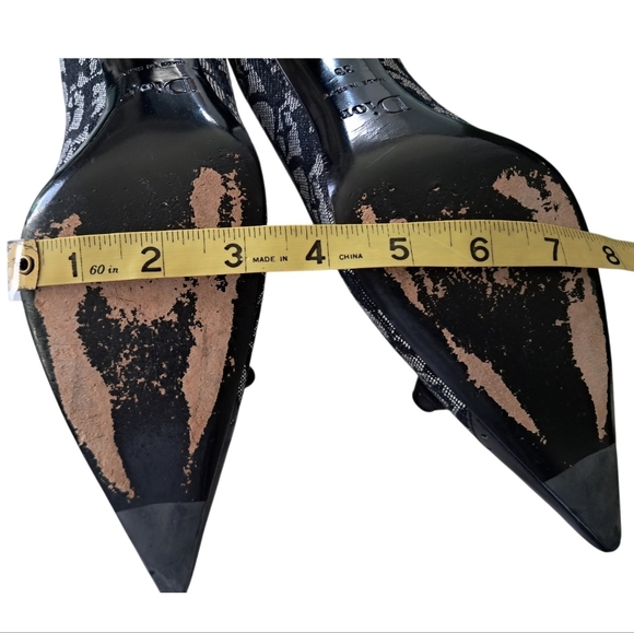 DIOR Black Diorissimo Monogram Pumps Sz 39 Kitten Style Heel Pointed Toe US 8.5 - Picture 16 of 16